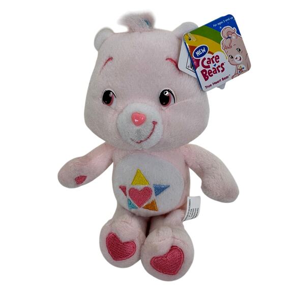 Care Bears True Heart Bear Pink Heart Multicolor Star Stuffed 2007 - Picture 1 of 6